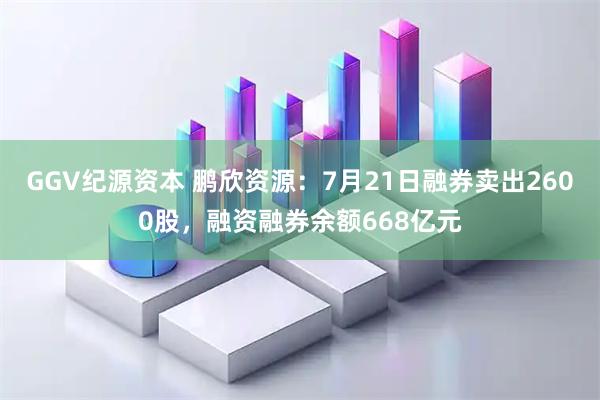 GGV纪源资本 鹏欣资源：7月21日融券卖出2600股，融资融券余额668亿元